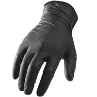 Carbon Collective Heavy Duty Black Textured Nitrile Glove - M vegyszerálló kesztyű