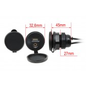 USB / JACK 4 pólusú aljzat kábellel