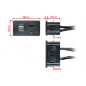 HDMI + 2x USB + JACK aljzat kábellel