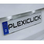 Plexiclick V2 fekete rendszámtartó (113 mm)