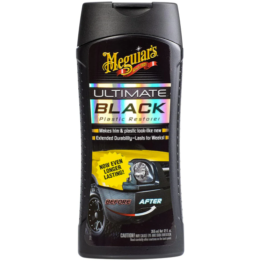 Meguiar's Ultimate Black Plastic Restorer a nem belakozott műanyagok megújítására és védelmére (355 ml)