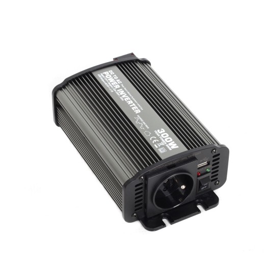 Feszültség átalakító 12V-tól 230V-ig, USB, 300W - CAR300