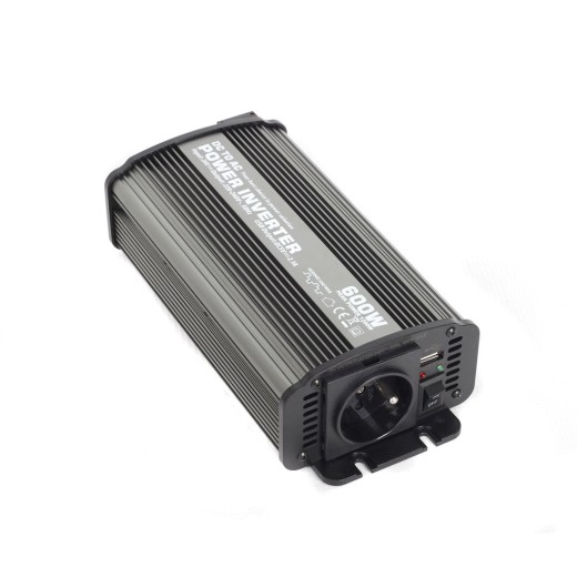 Feszültség átalakító 12V-tól 230V-ig, USB, 600W - CAR600