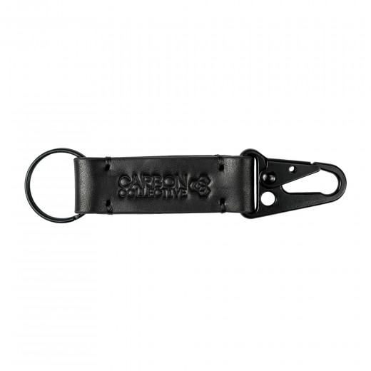 Carbon Collective Snap Hook Leather Key Chain - Black kulcstartó
