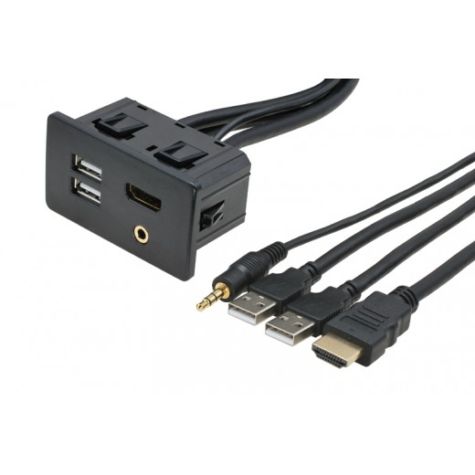 HDMI + 2x USB + JACK aljzat kábellel