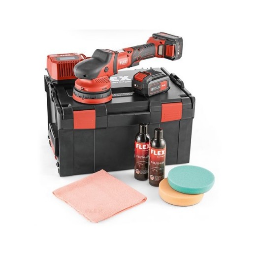 FLEX XCE 8 125 18.0-EC/5.0 P-Set akku-excentrikus polírozógép a készletben
