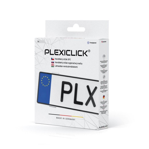 Plexiclick V1 Transparent (110 mm) átlátszó rendszámtáblatartó
