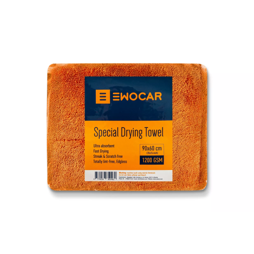 Ewocar Special Twisted Loop Drying Towel - Orange (60 x 90 cm) szárító törölköző