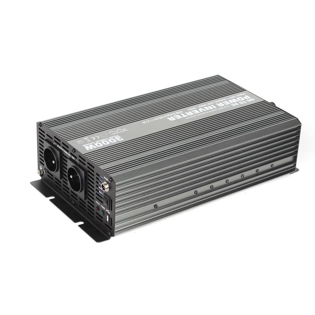 Feszültség átalakító 24V-tól 230V-ig + USB, 3000W - CAR3000-24V
