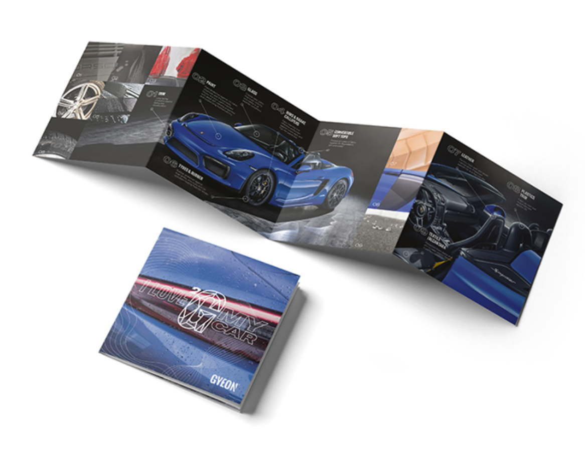 Professzionális brosúra Gyeon Certified Detailer Service Leaflet