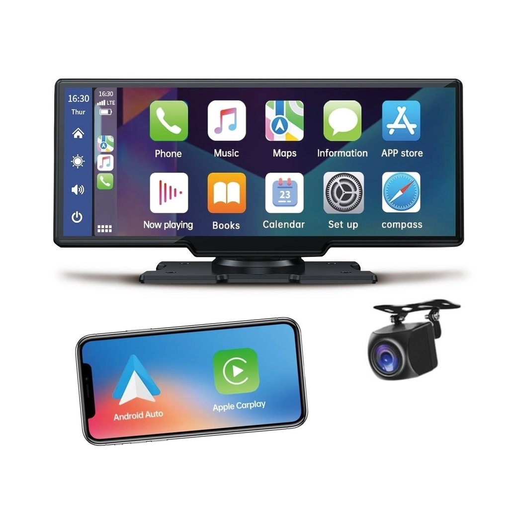 Steelmate L07 monitor10” Apple CarPlay AndroidAuto tükrözés, 2K+FHD DVR