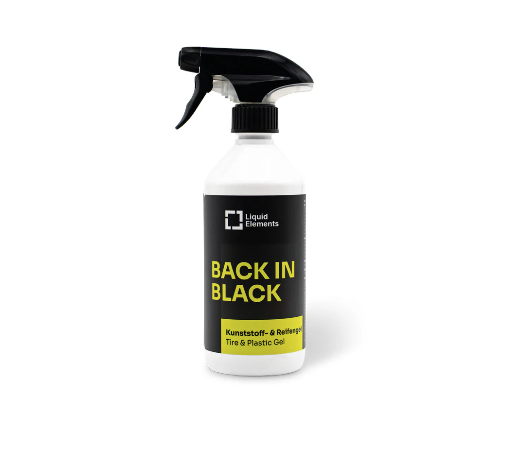 Liquid Elements Tire & plastic gel "BACK IN BLACK" (500 ml) gumiabroncs és műanyag gél