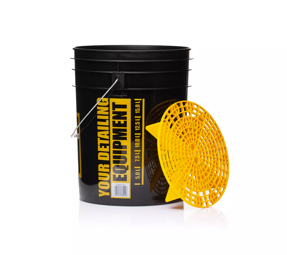 Work Stuff Detailing Bucket Black Rinse + Separator Yellow részletező vödör ráccsal