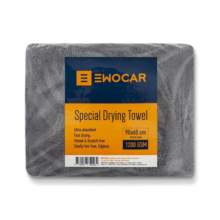 Ewocar Special Twisted Loop Drying Towel - Dark Gray (60 × 90 cm) szárító törölköző