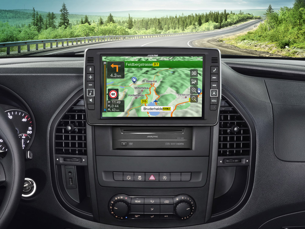 Alpine X903D-V447 fejlett navigációs állommás a Mercedes Vitohoz