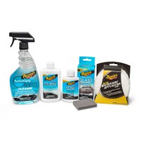 Meguiar's Perfect Clarity Glass Care Kit autókozmetikai készlet az üveg felületek teljes ápolásra, polírozásra és védelemre
